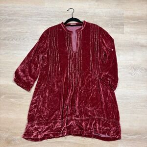 CP Shades Velvet Tunic Dress Women's Large  Color Red/Pink